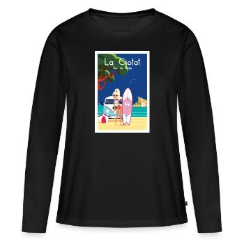 LA CIOTAT BEC DE L AIGLE - T-shirt manches longues Premium bio Femme - noir - Devant - Julia (174cm)