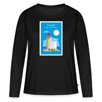 PHARE DU PETIT MINOU - T-shirt manches longues Premium bio Femme - noir - Devant - Julia (174cm)