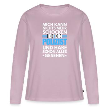 Policier non choquant - T-shirt manches longues Premium bio Femme - rose poudré - Devant - Julia (174cm)