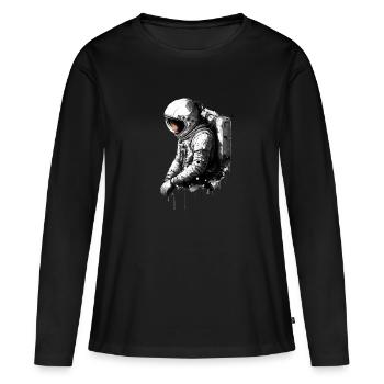 Astronaute - T-shirt manches longues Premium bio Femme - noir - Devant - Julia (174cm)