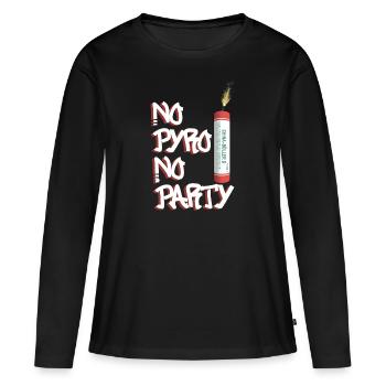 No Pyro No Party - Women's Premium Organic Long Sleeve Shirt - black - Front - Julia (174cm)