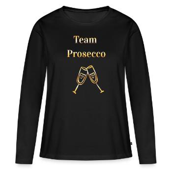 JGA Prosecco - T-shirt manches longues Premium bio Femme - noir - Devant - Julia (174cm)