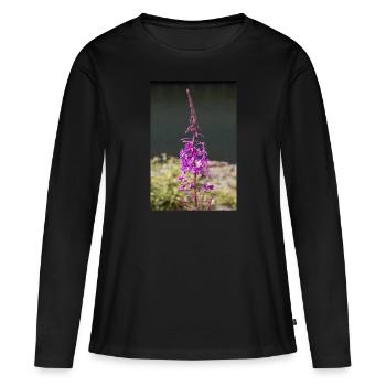 épilobe à feuilles étroites également herbe de saule également rose rose - T-shirt manches longues Premium bio Femme - noir - Devant - Julia (174cm)