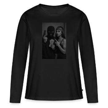 Gangster-Liebe - Frauen Premium Bio Langarmshirt - Schwarz - Vorne - Julia (174cm)