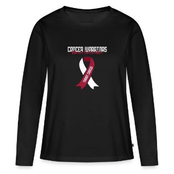 Cancer de la gorge - T-shirt manches longues Premium bio Femme - noir - Devant - Julia (174cm)