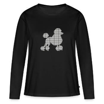caniche - T-shirt manches longues Premium bio Femme - noir - Devant - Julia (174cm)