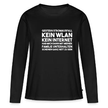 Gestern Stromausfall - Admin - Frauen Premium Bio Langarmshirt - Schwarz - Vorne - Julia (174cm)