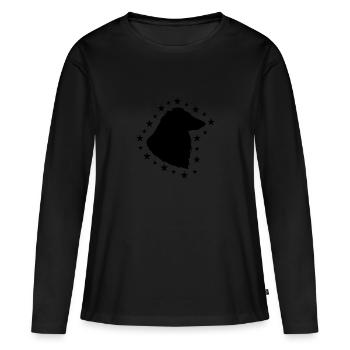 Collie - Frauen Premium Bio Langarmshirt - Schwarz - Vorne - Julia (174cm)