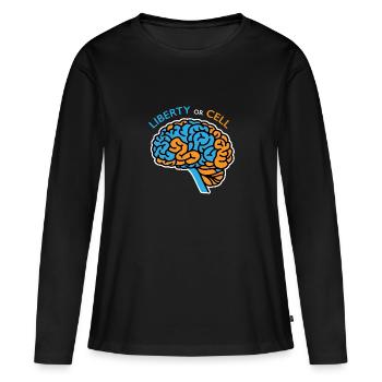 Explore the depths of thought ! - Women's Premium Organic Long Sleeve Shirt - black - Front - Julia (174cm)