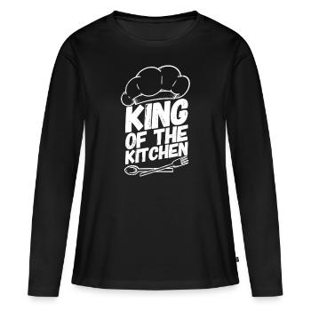 Cuisine cuisine cuisine cuisinière - T-shirt manches longues Premium bio Femme - noir - Devant - Julia (174cm)