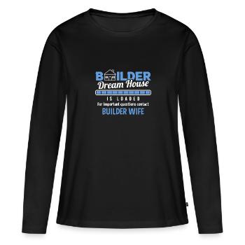 Client Directeur de la construction Maison Construction Maison de rêve Maison - T-shirt manches longues Premium bio Femme - noir - Devant - Julia (174cm)