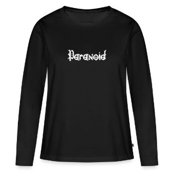 paranoid - white - Frauen Premium Bio Langarmshirt - Schwarz - Vorne - Julia (174cm)