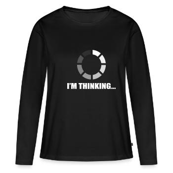 Je pense intelligent ou intelligent poison - T-shirt manches longues Premium bio Femme - noir - Devant - Julia (174cm)
