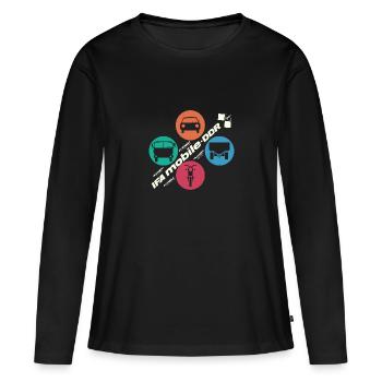 IFA mobile DDR - Design rétro - Ostalgie - T-shirt manches longues Premium bio Femme - noir - Devant - Julia (174cm)
