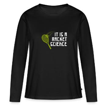 Das ist Racket Science - Frauen Premium Bio Langarmshirt - Schwarz - Vorne - Julia (174cm)