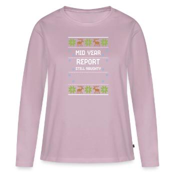 Rapport semestriel toujours vilain - T-shirt manches longues Premium bio Femme - rose poudré - Devant - Julia (174cm)