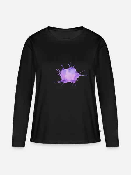 Farbklecks - Frauen Premium Bio Langarmshirt - Schwarz