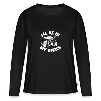 Gartenarbeit-Hemden - Frauen Premium Bio Langarmshirt - Schwarz - Vorne - Julia (174cm)