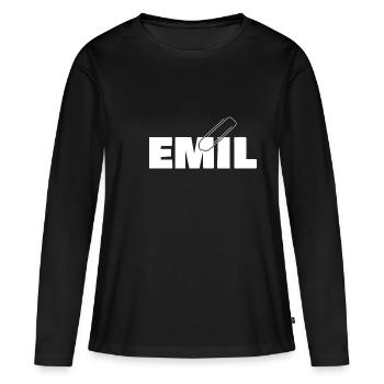 Emil - T-shirt manches longues Premium bio Femme - noir - Devant - Julia (174cm)