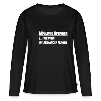 Alex - T-shirt manches longues Premium bio Femme - noir - Devant - Julia (174cm)