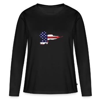 Amerikanischer Falkner - Frauen Premium Bio Langarmshirt - Schwarz - Vorne - Julia (174cm)