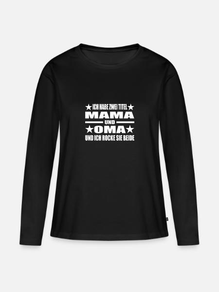 Mama - Frauen Premium Bio Langarmshirt - Schwarz