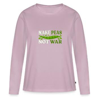 Erbsen machen, nicht Krieg - Frauen Premium Bio Langarmshirt - Altrosa - Vorne - Julia (174cm)