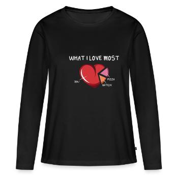 De préférence un cadeau de petit ami ou de petite amie - T-shirt manches longues Premium bio Femme - noir - Devant - Julia (174cm)