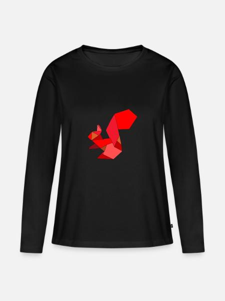 Squirrel - Eichhörnchen - Frauen Premium Bio Langarmshirt - Schwarz
