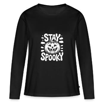 Stay Spooky Funny Halloween Design - Women's Premium Organic Long Sleeve Shirt - black - Front - Julia (174cm)