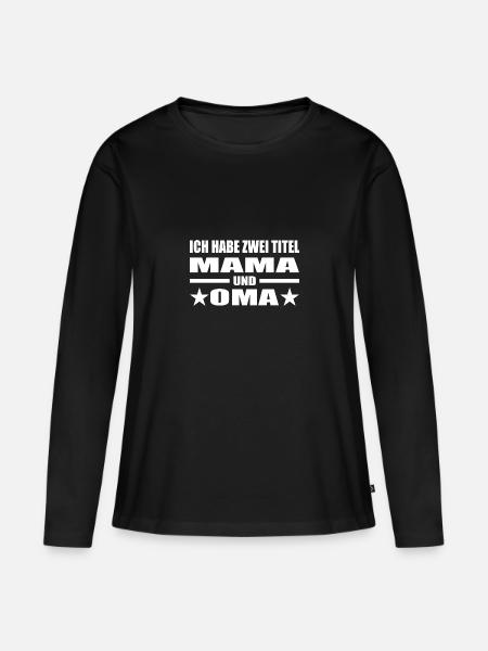 Mama - Frauen Premium Bio Langarmshirt - Schwarz