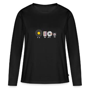 Entwicklung des Audioplayers - Frauen Premium Bio Langarmshirt - Schwarz - Vorne - Julia (174cm)