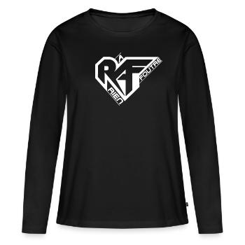 RIEN A FOUTRE - RIENAFOUTRE - Kien - SMSO prod - T-shirt manches longues Premium bio Femme - noir - Devant - Julia (174cm)