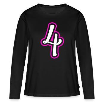 4 Numéro de numéro - T-shirt manches longues Premium bio Femme - noir - Devant - Julia (174cm)