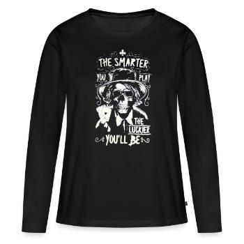 Poker Poker Rengaine - T-shirt manches longues Premium bio Femme - noir - Devant - Julia (174cm)