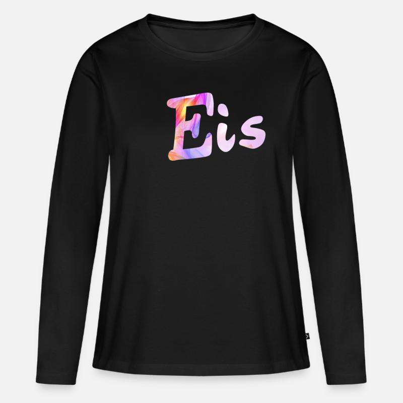 Eis - Frauen Premium Bio Langarmshirt - Schwarz