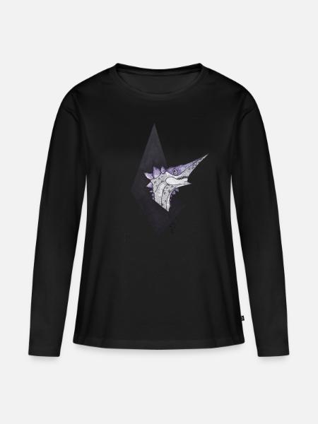 Chameleos - Frauen Premium Bio Langarmshirt - Schwarz