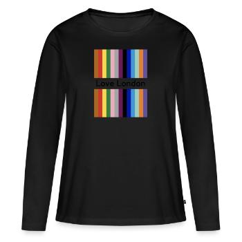 Londres - T-shirt manches longues Premium bio Femme - noir - Devant - Julia (174cm)