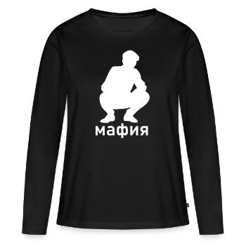Mafia squat russe russie la russie maillot - T-shirt manches longues Premium bio Femme - noir - Devant - Julia (174cm)