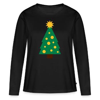 Sapin de Noël / Sapin de Noël - T-shirt manches longues Premium bio Femme - noir - Devant - Julia (174cm)