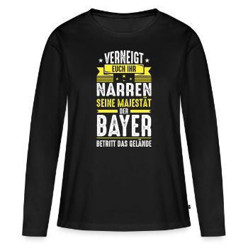 Bayer Bayern Hauptstadt Sprüche - Frauen Premium Bio Langarmshirt - Schwarz - Vorne - Julia (174cm)