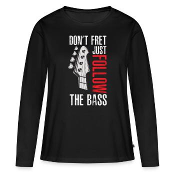 Bassist E-Bass Musiker - Frauen Premium Bio Langarmshirt - Schwarz - Vorne - Julia (174cm)