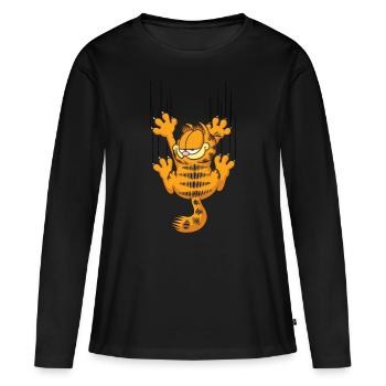 Garfield Scratch - Women's Premium Organic Long Sleeve Shirt - black - Front - Julia (174cm)