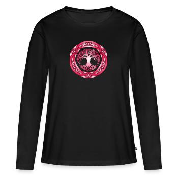 Yggdrasil Viking Monde Cendre - T-shirt manches longues Premium bio Femme - noir - Devant - Julia (174cm)