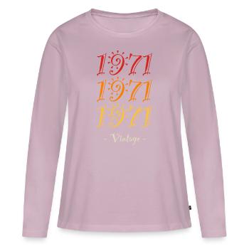 Jahrgang 1971 - Frauen Premium Bio Langarmshirt - Altrosa - Vorne - Julia (174cm)
