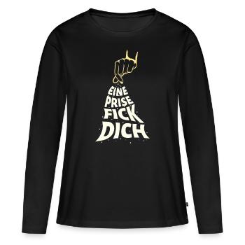 Eine Prise Fick Dich - Frauen Premium Bio Langarmshirt - Schwarz - Vorne - Julia (174cm)