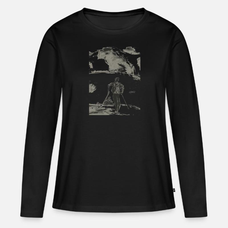 Schitour - Frauen Premium Bio Langarmshirt - Schwarz