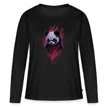 Panda Ninja Dark Fantasy - Women's Premium Organic Long Sleeve Shirt - black - Front - Julia (174cm)