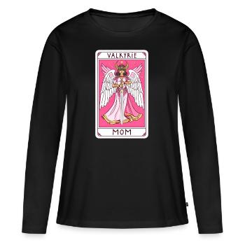 Carte Viking Maman Valkyrie - T-shirt manches longues Premium bio Femme - noir - Devant - Julia (174cm)