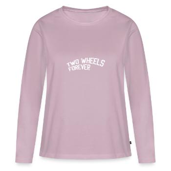 Two Wheels Forever - Frauen Premium Bio Langarmshirt - Altrosa - Vorne - Julia (174cm)